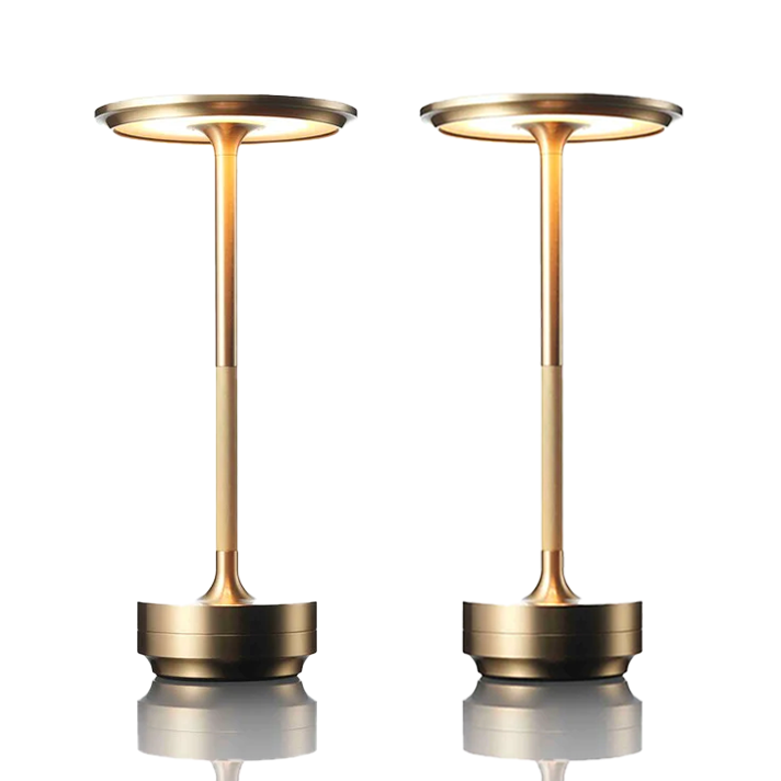 2x Metallic Cordless Table Lamp